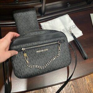 MK Black Crossbody with Matching Wallet